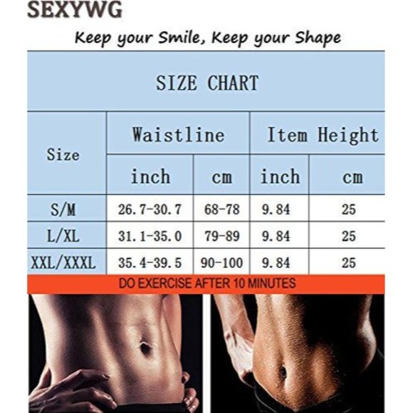 SEXYWG Hot Sweat Neoprene Shaper Velcro Slimming Belt Sauna Waist Trainer New 3X - Picture 4 of 5